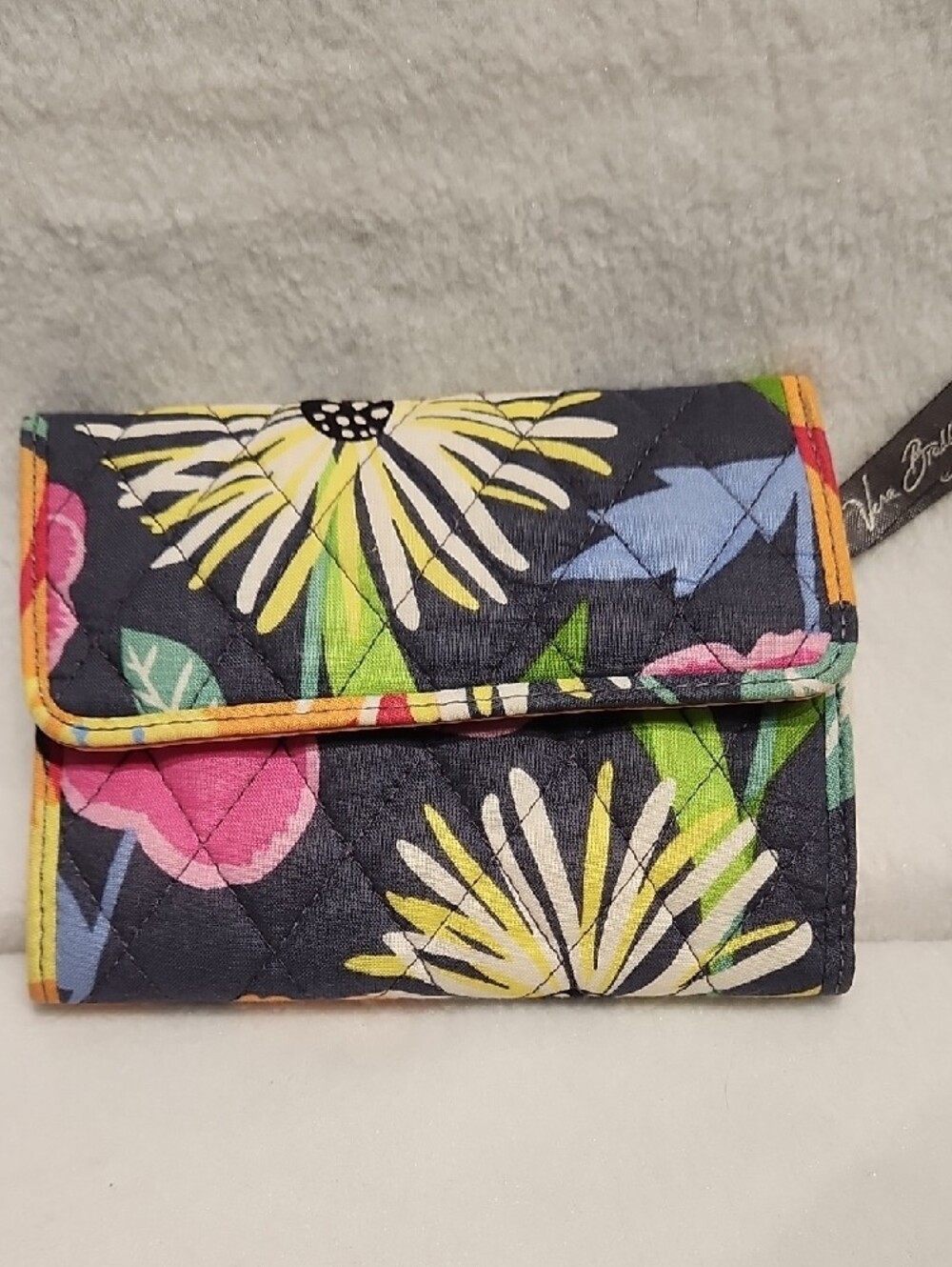 Vera Bradley 2pc. Quilted Floral Shoulder Bag in Navy Multi & Wallet - Picture 8 of 16